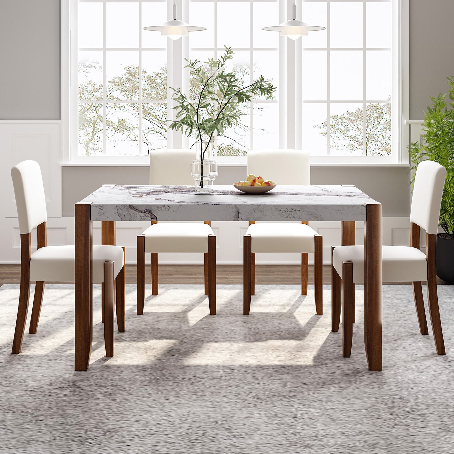 Cleo Modern Marble Dining Set
