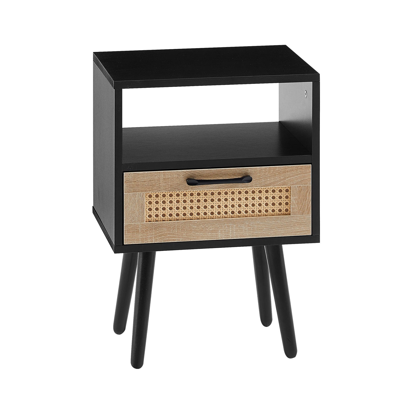 Ghivi Modern Rattan End Table Drawer