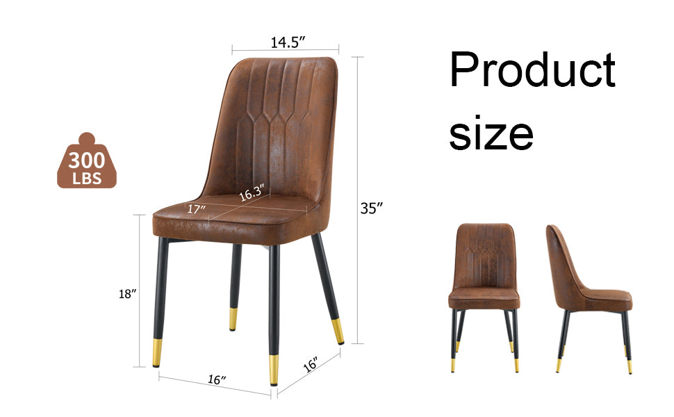 Justo Contemporary Velvet Metal legs Dining Chairs