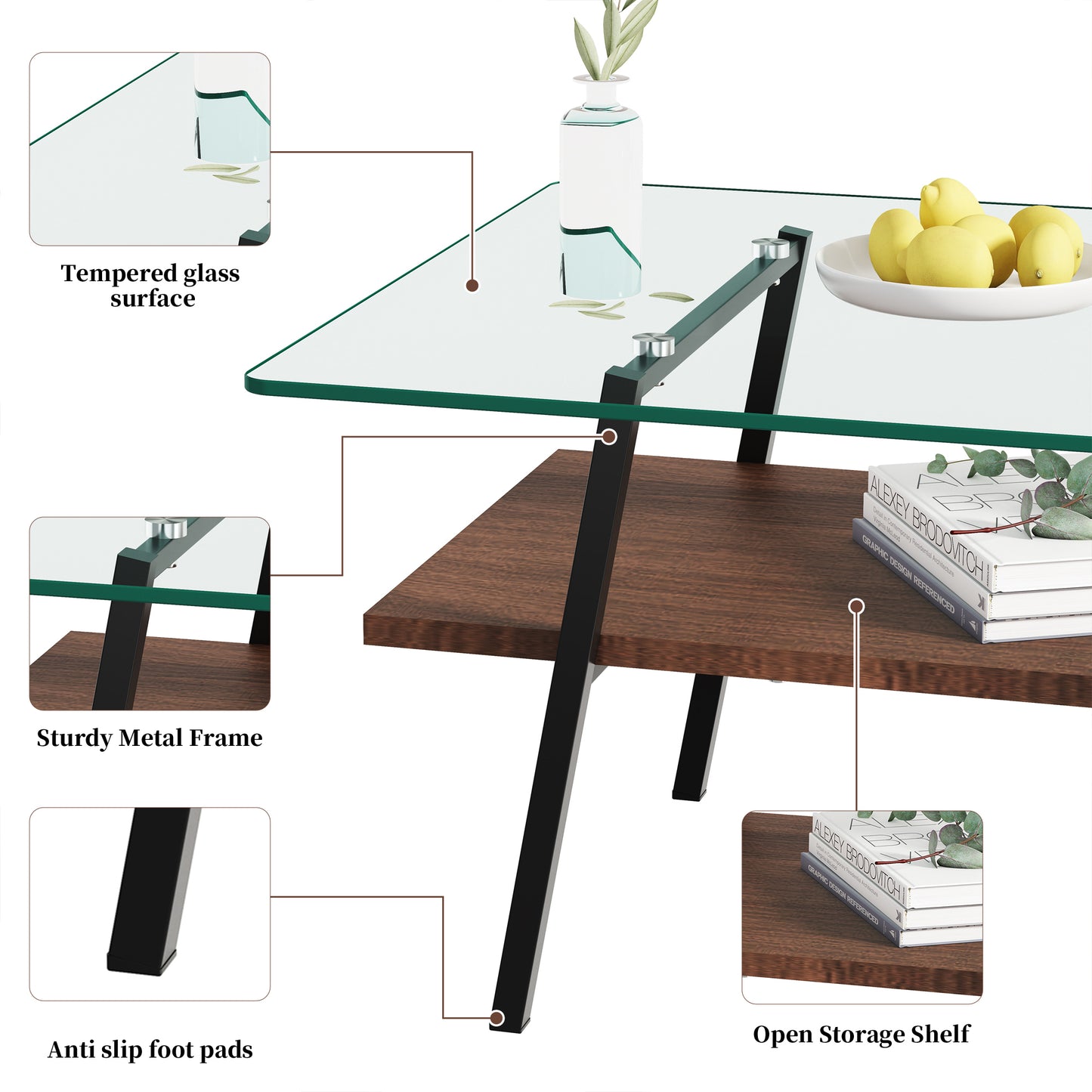 Lula Modern Glass Coffee Table