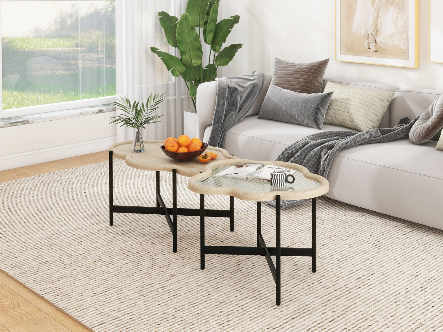 Silverleaf Contemporary Cloud Glass Coffee Table