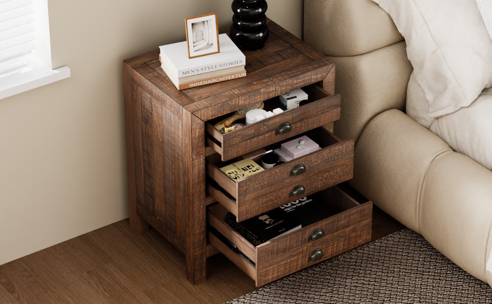 Ghivi Craftsman Rustic Nightstand