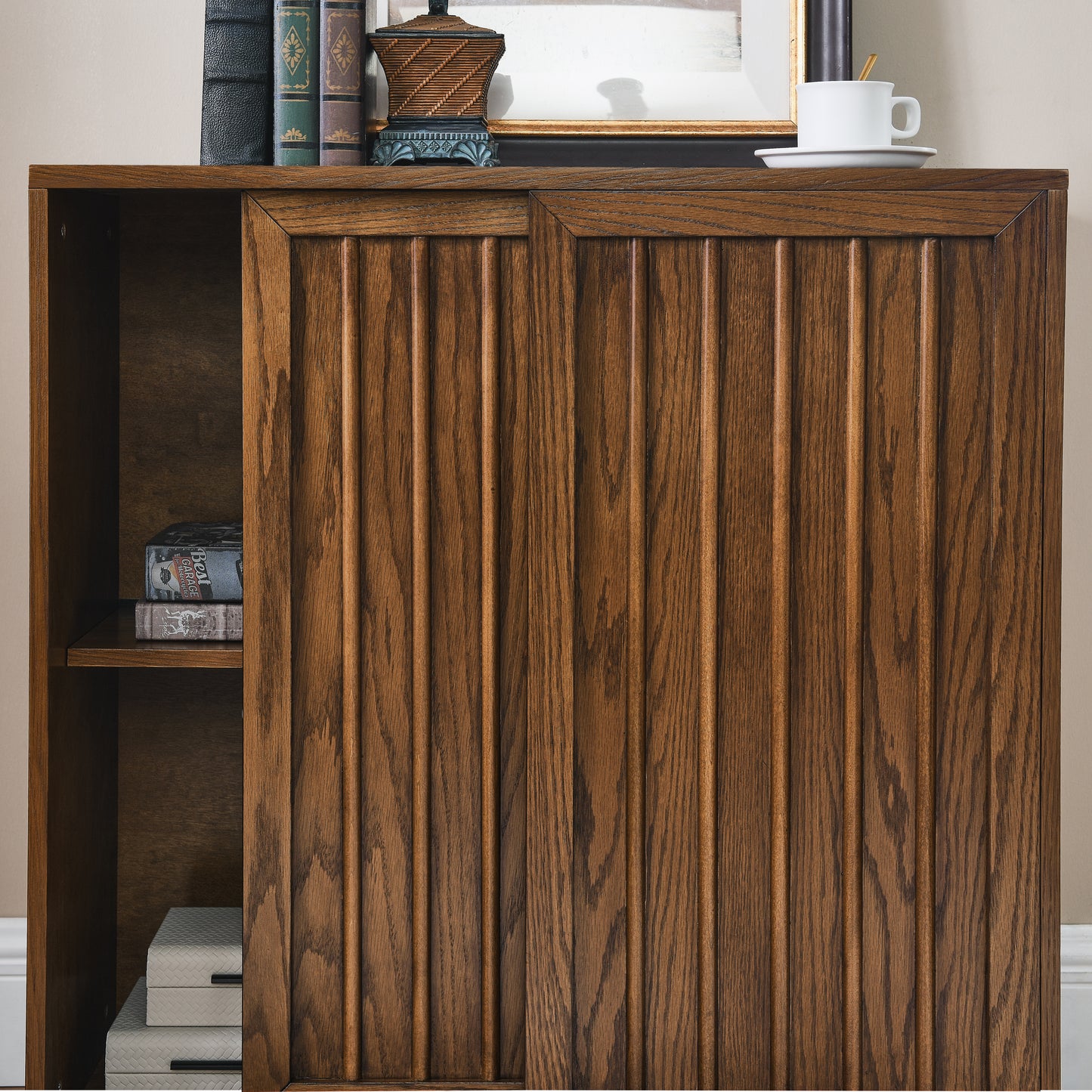 Amity Mid-Century Sliding Sideboard Cabinet