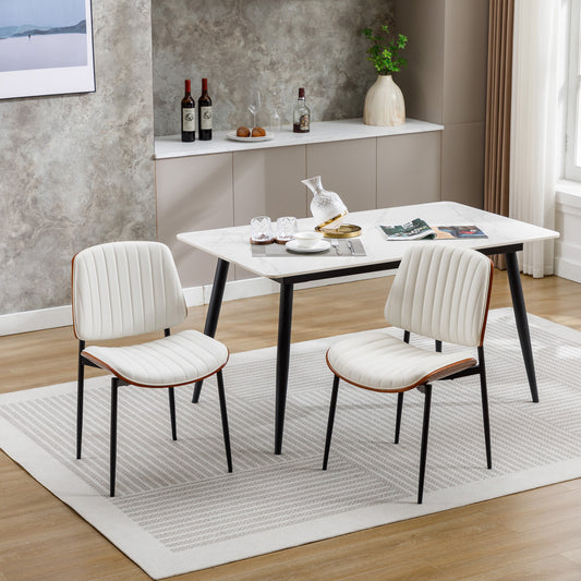 Emery Mid-Century Modern Faux Leather Dining Chairs