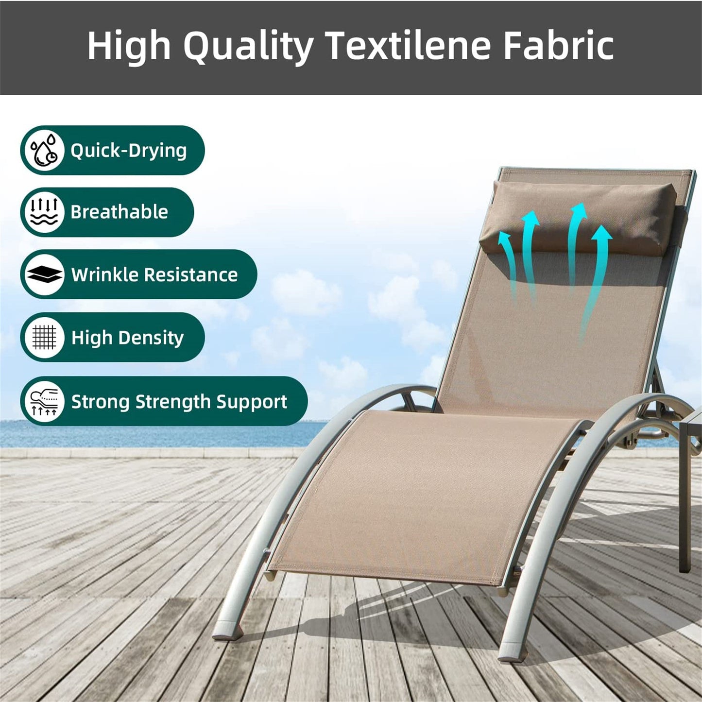 Irvington Contemporary Adjustable Aluminum Lounge Chairs