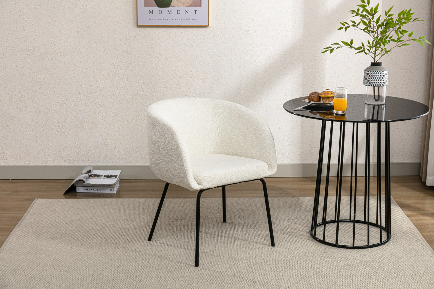 Emery Modern Boucle Fabric Dining Chair