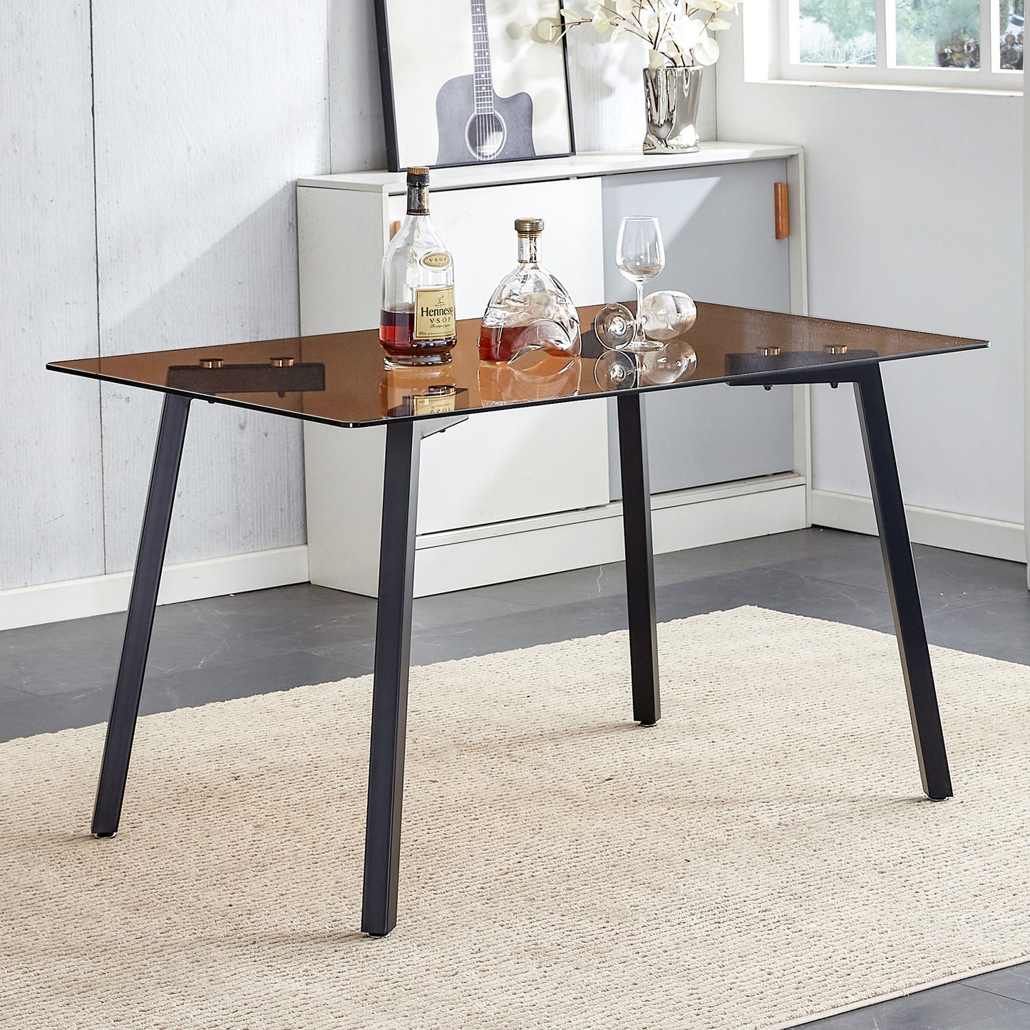 Lazzareschi Modern Glass Dining Table