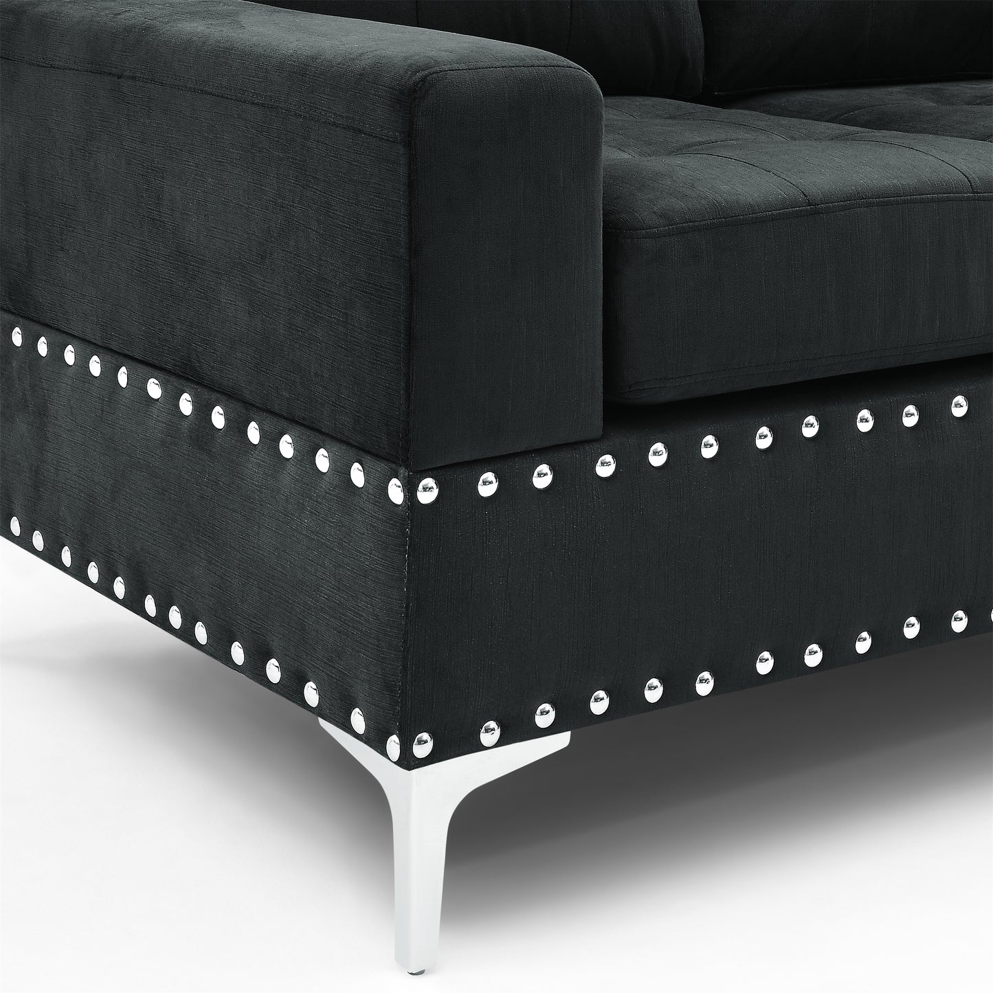 Marcel Mid-Century Elegant Sectional Sofa with Ottoman