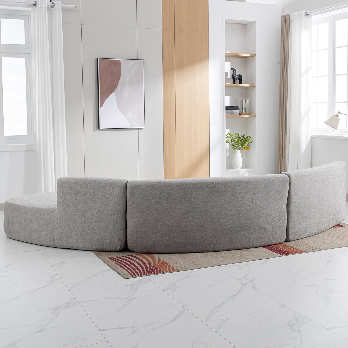 Healdsburg Contemporary Chenille Curved Sectional