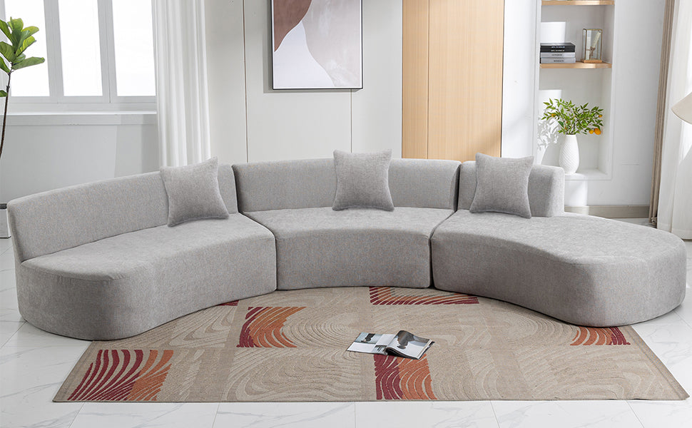 Healdsburg Contemporary Chenille Curved Sectional