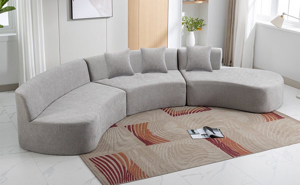 Healdsburg Contemporary Chenille Curved Sectional