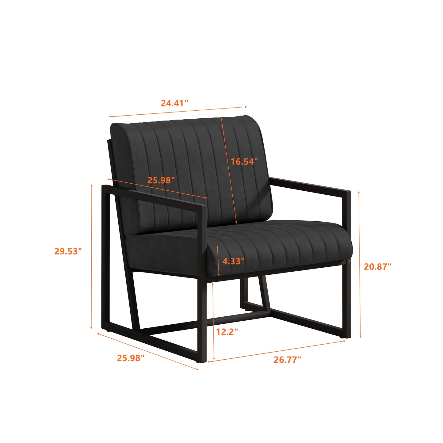 Centerville Modern Padded Backrest Armchair