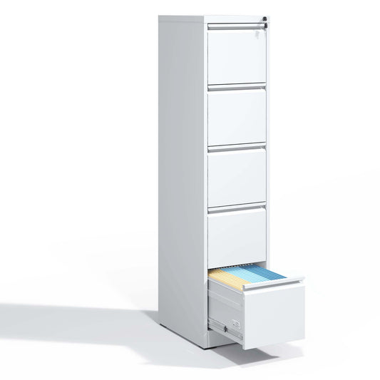 Lula Modern 5 Drawer Metal Locking File Cabinet