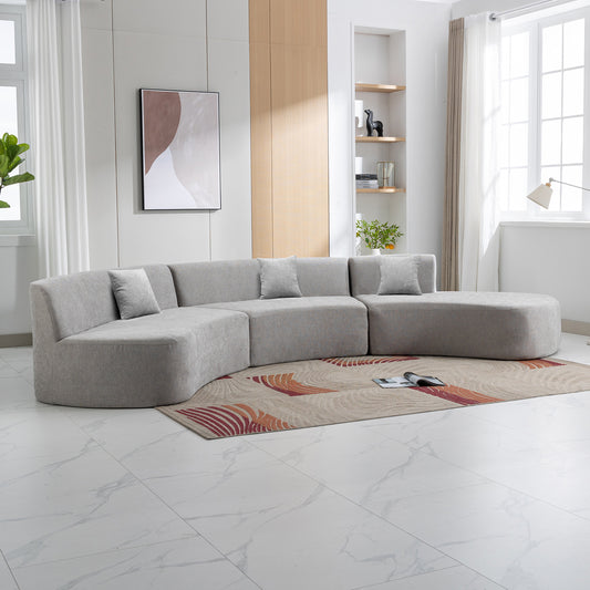 Healdsburg Contemporary Chenille Curved Sectional