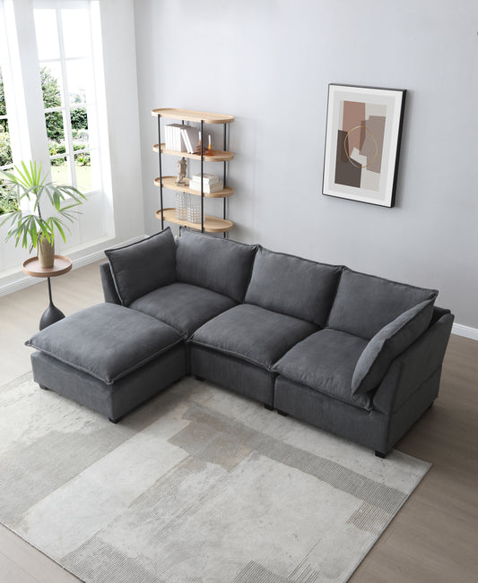 Calista Modern Linen Sectional Sofa