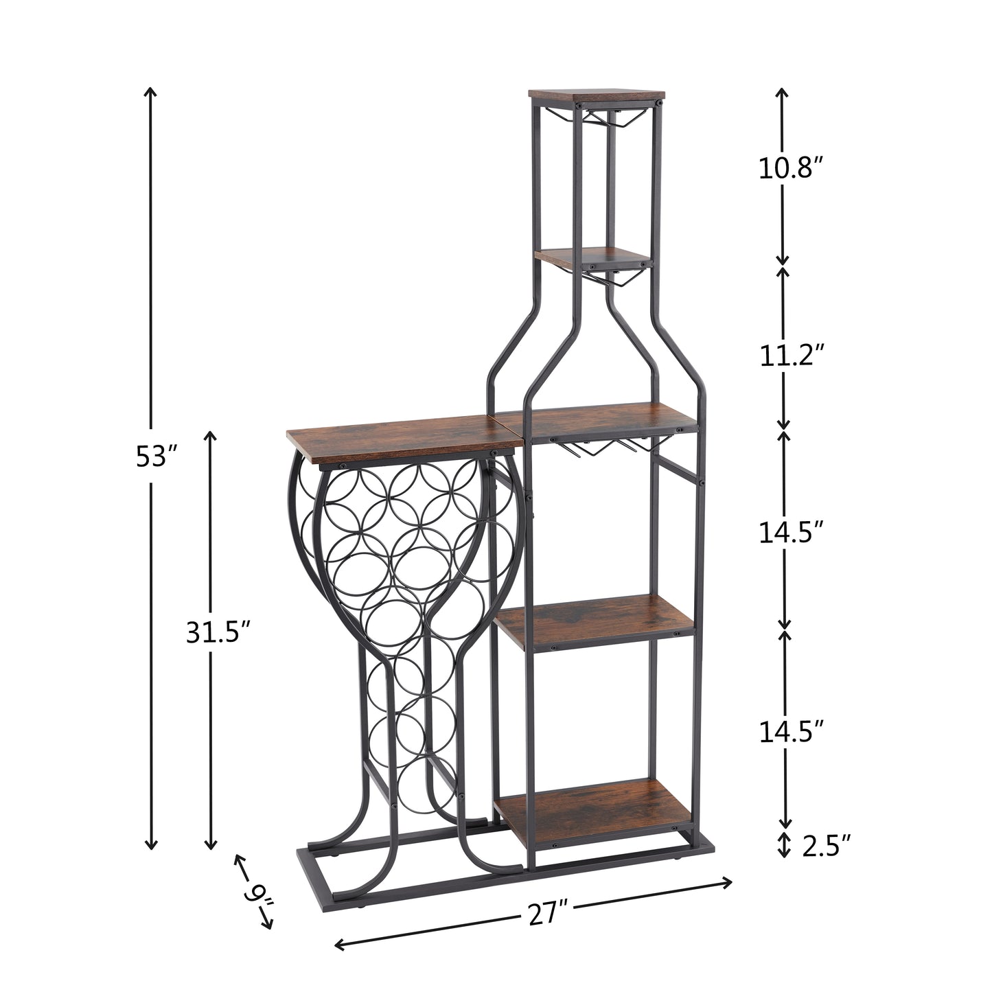 Luz Industrial Standing Wine Rack
