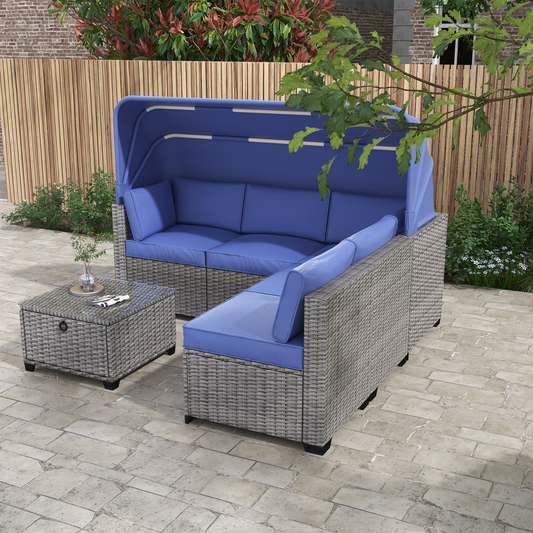 Niles Contemporary Outdoor Rattan Set