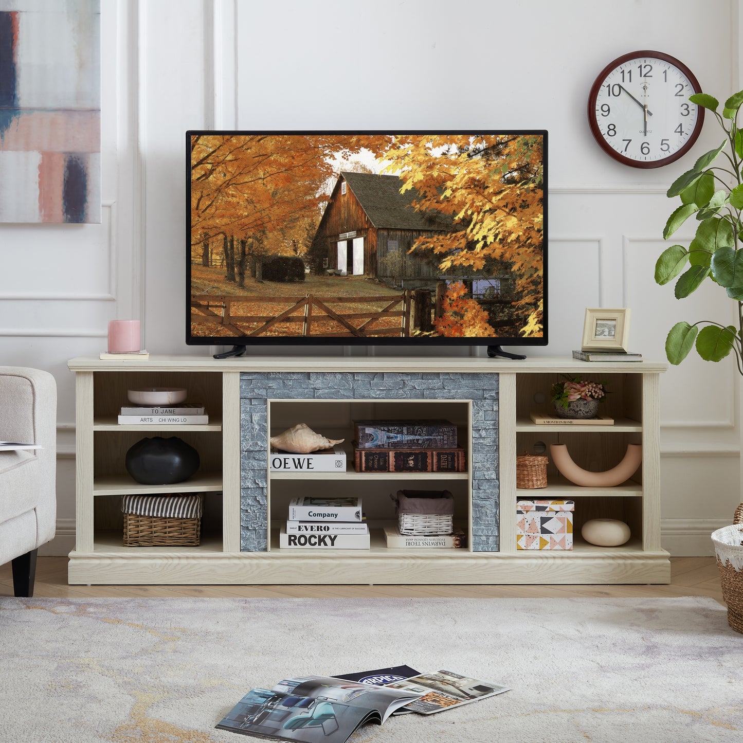 Fremont Modern Large TV Desk Storage Rack