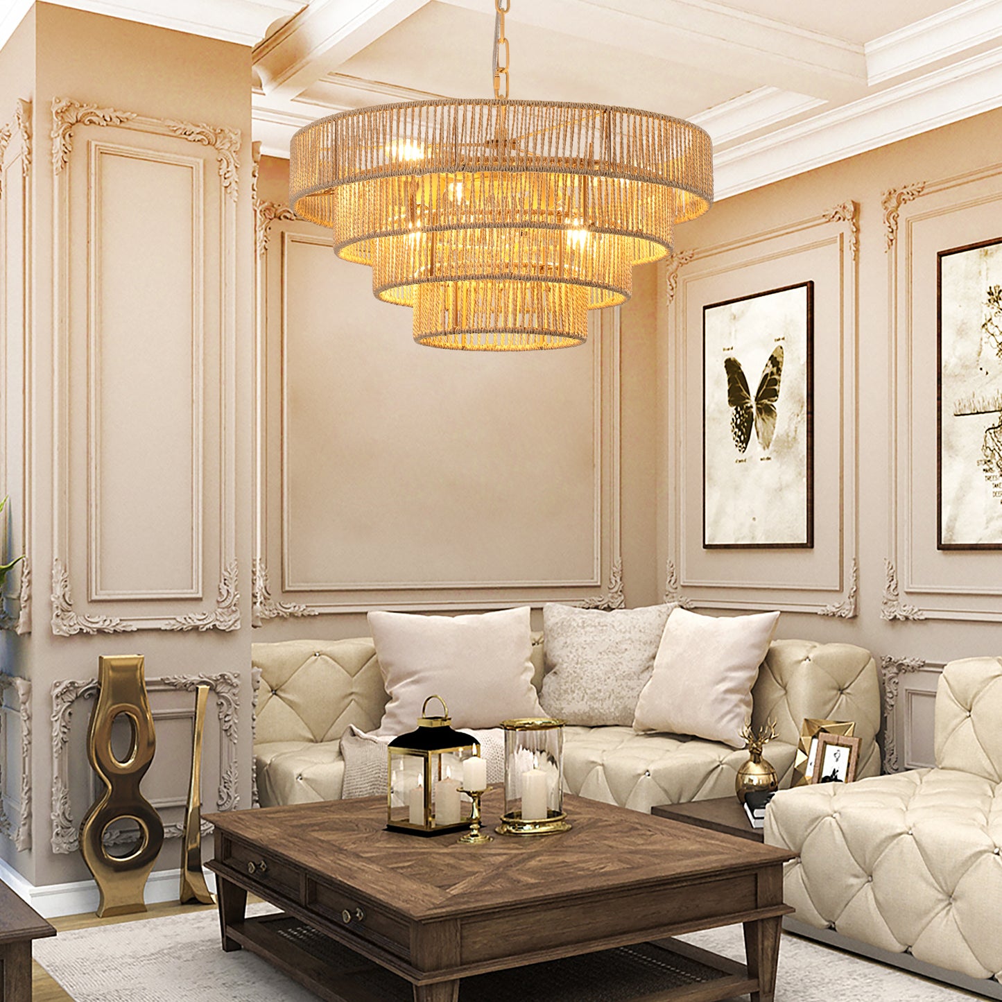 Fitch Modern Rattan Pendant Light