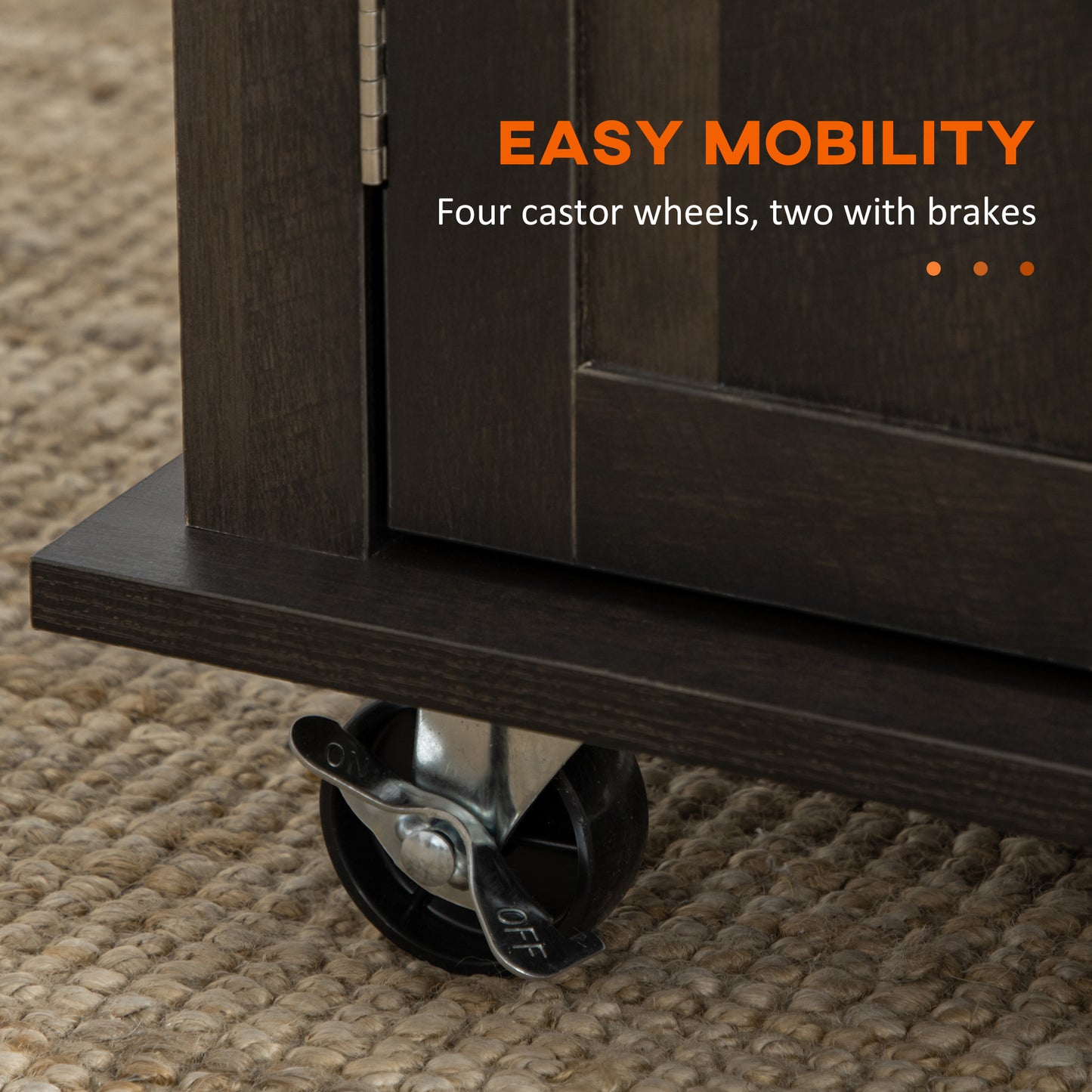 Centerville Modern Rolling Oak Kitchen Cart