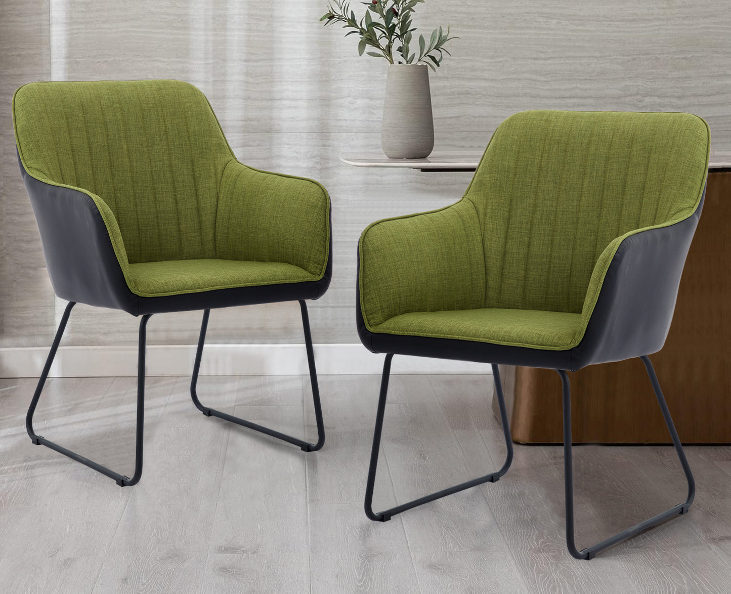 Fitch Modern Green Spliced Dining Chair