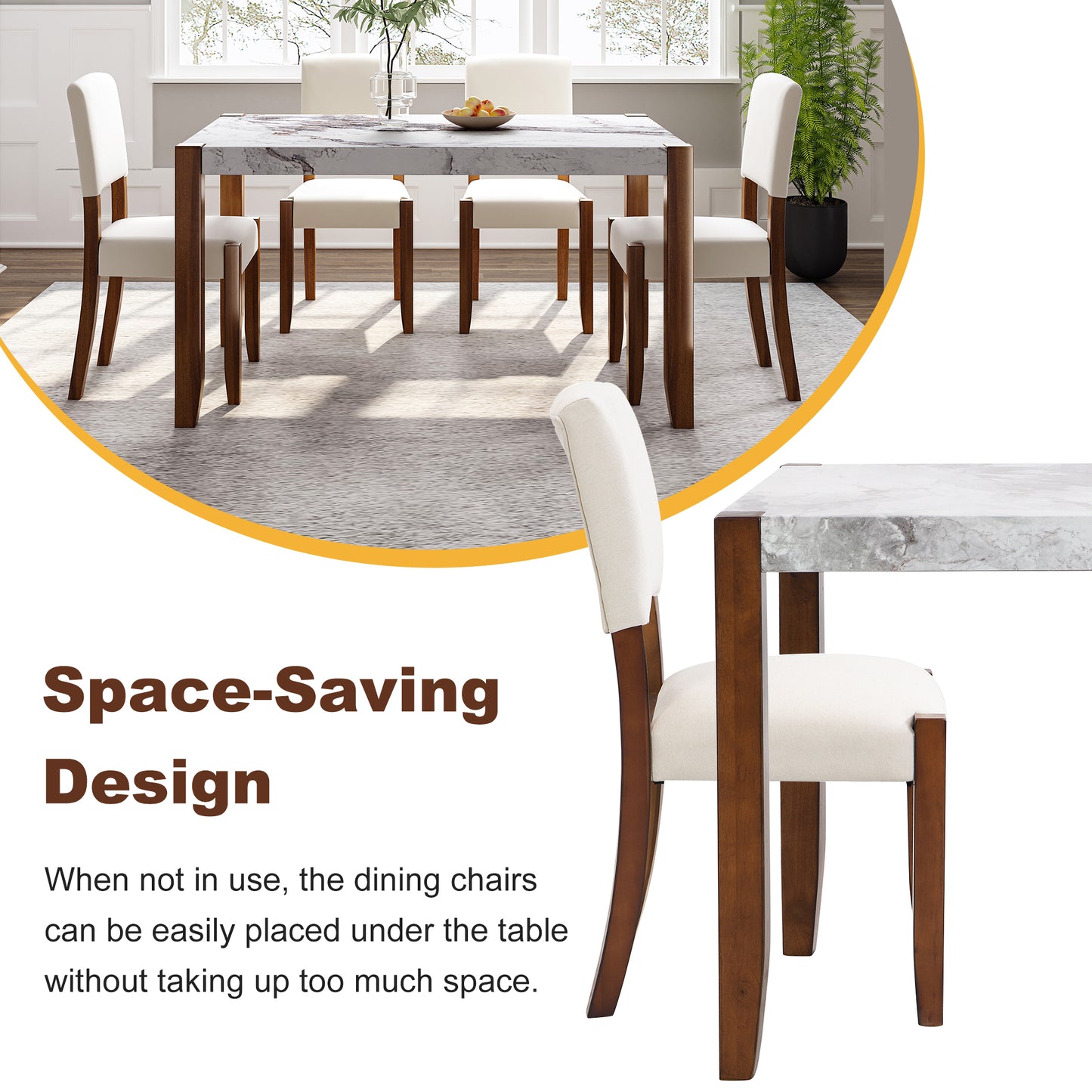 Cleo Modern Marble Dining Set