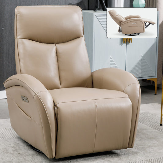 Westport Modern Leather Swivel Recliner Chair