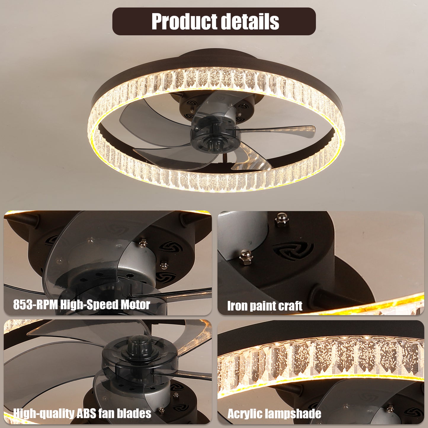 Healdsburg Modern LED Chandelier Fan