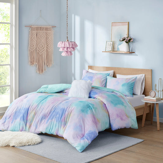 Luz Contemporary Watercolor Tie Dye Comforter