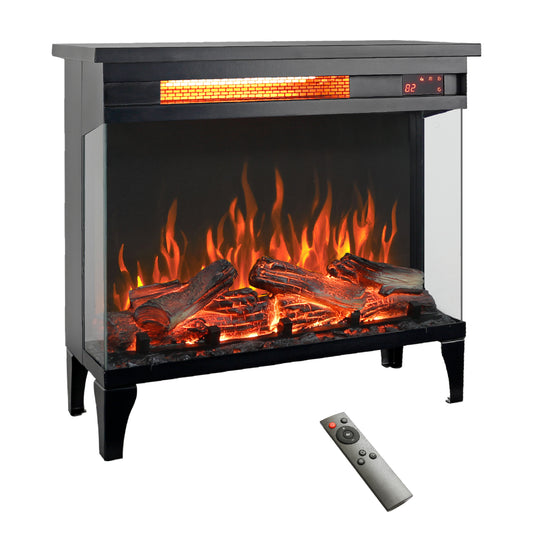 Ghivi Modern Velvet Electric Fireplace