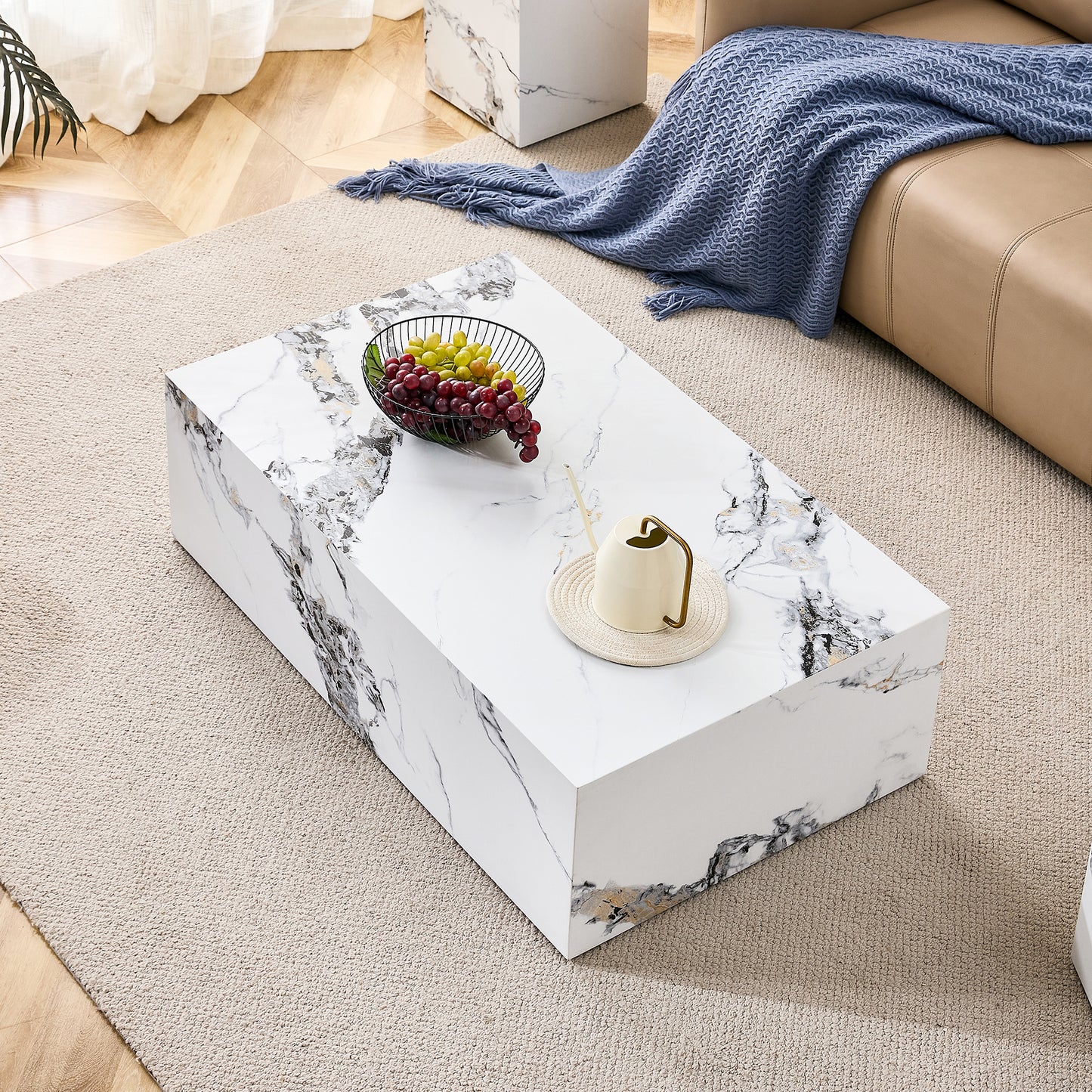 Kingsly Modern Marble Coffee Table