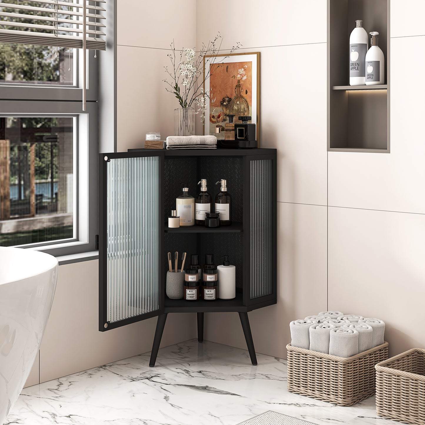 Kingsly Modern Tempered Glass Cabinet