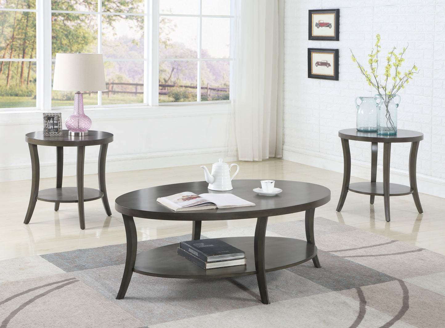Justo Contemporary Oval Shelf Coffee Table