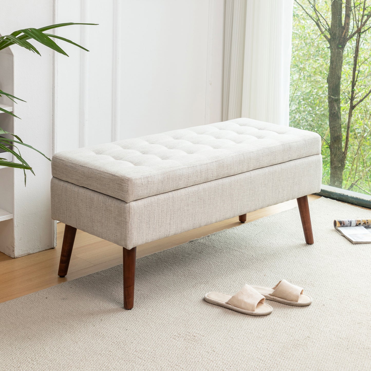 Kingsly Contemporary Upholstered Storage Bench