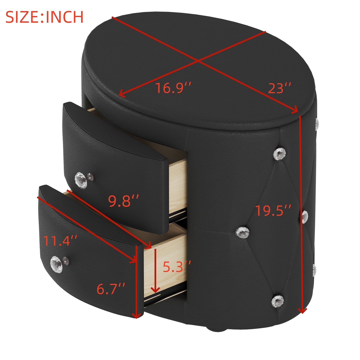 Luz Modern Elegant PU Nightstand