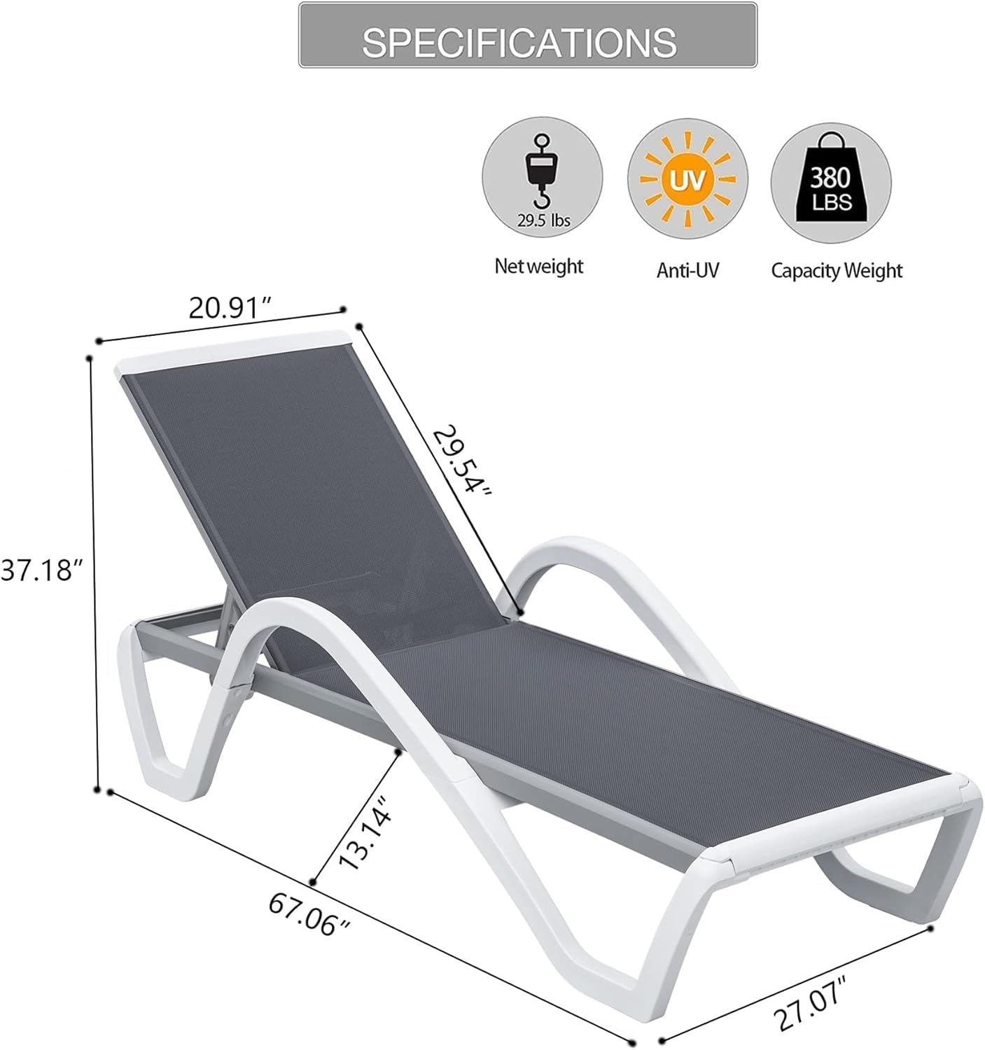 Westport Contemporary Aluminum Pool Lounge Chair