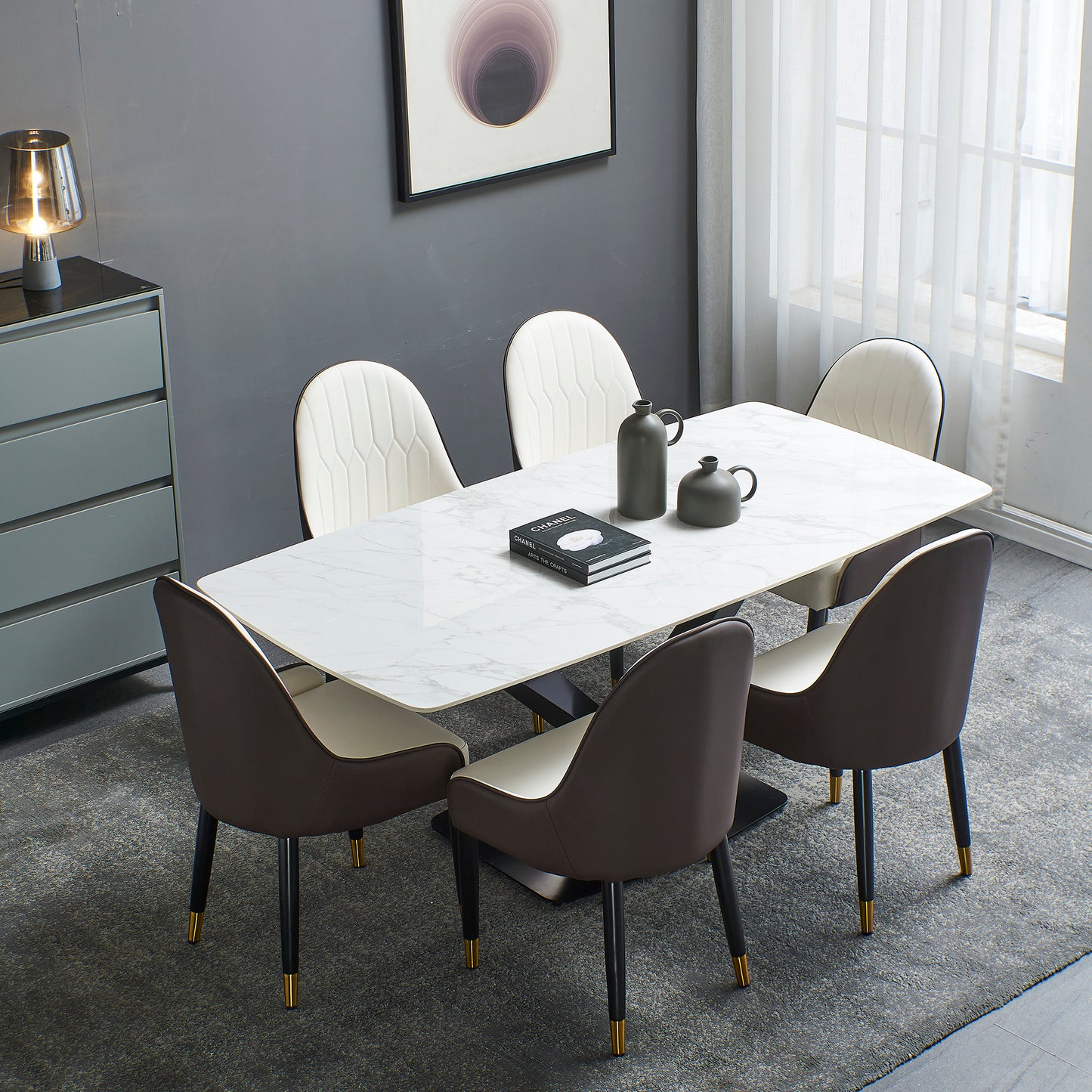 Somerset Modern Aspen Stone Dining Table