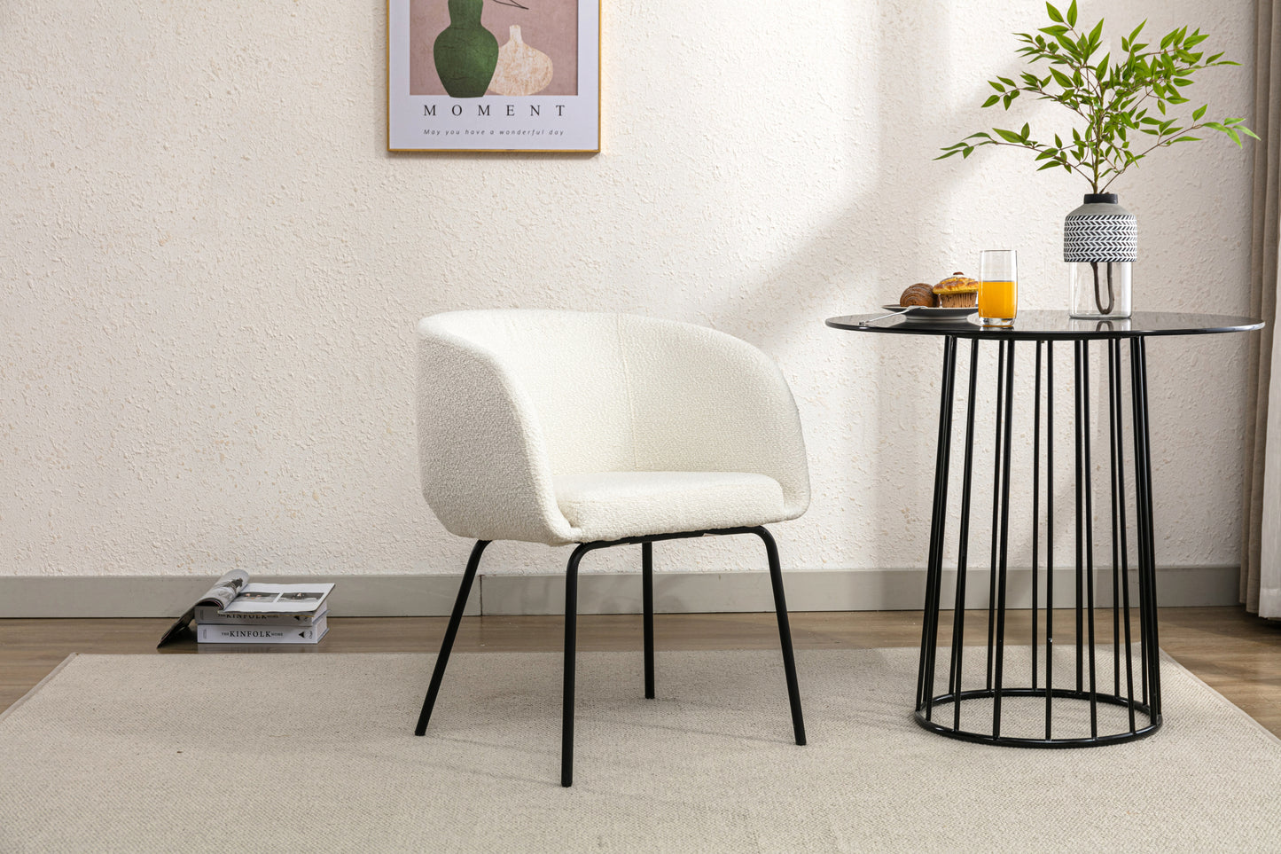 Emery Modern Boucle Fabric Dining Chair