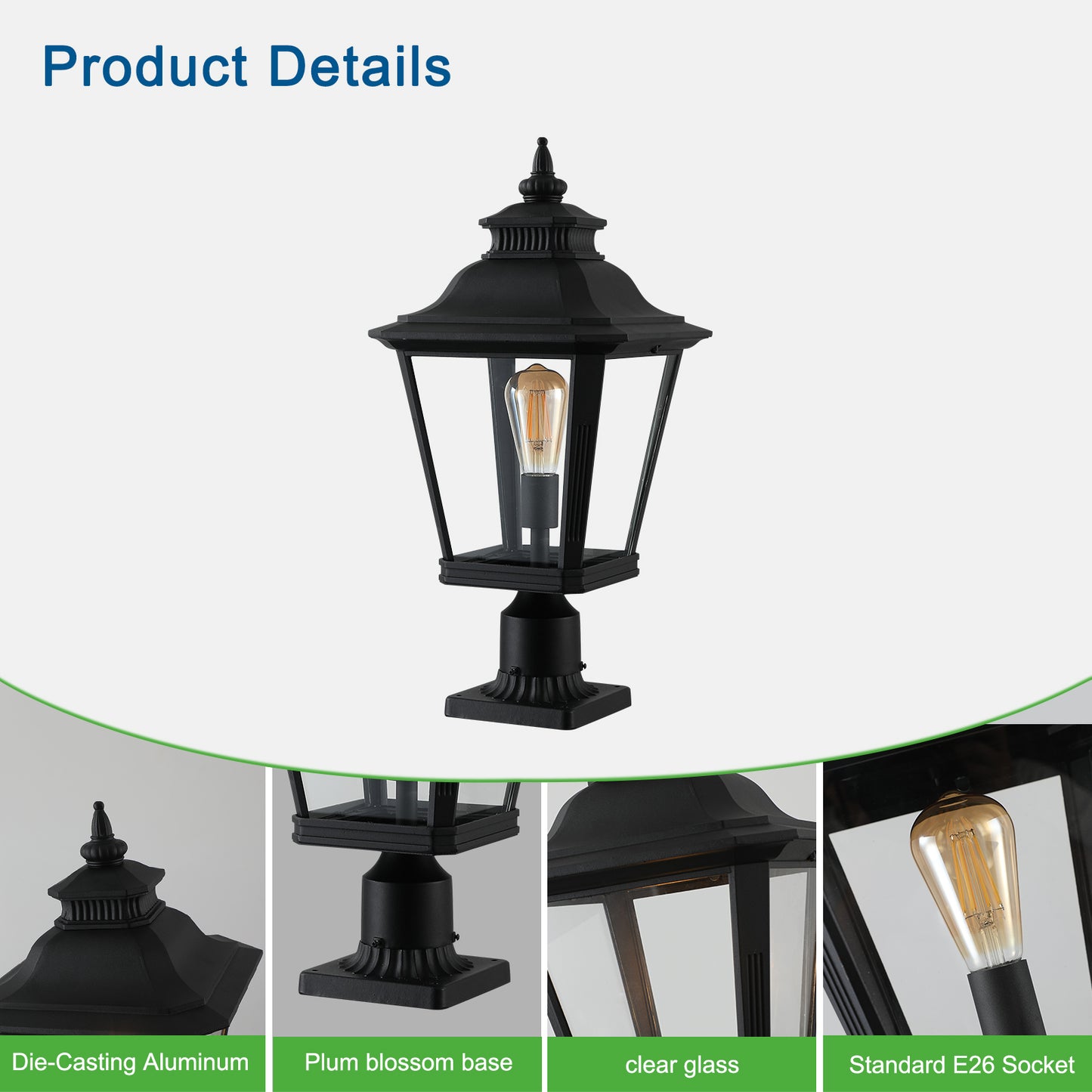 Mission Traditional Glass Column Headlights