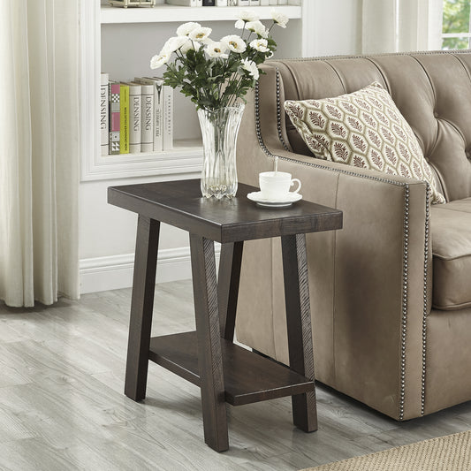 Emery Contemporary Wood Shelf Side Table