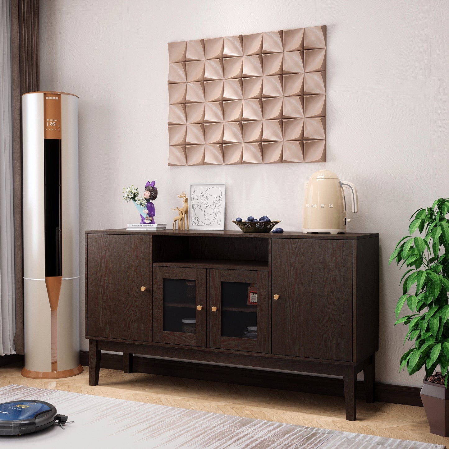 Oakridge Traditional Velvet Sideboard Console Table