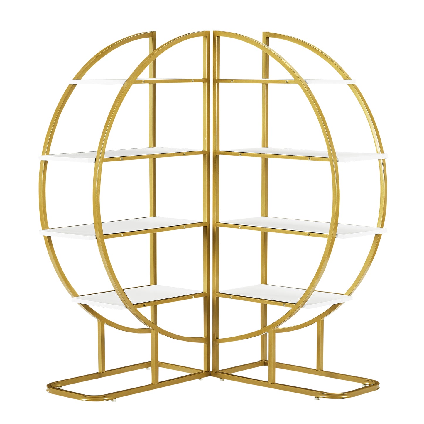 Emery Modern Metal Round Bookshelf