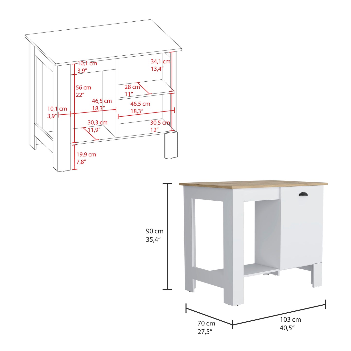 Centerville Modern Velvet Classic Kitchen Island