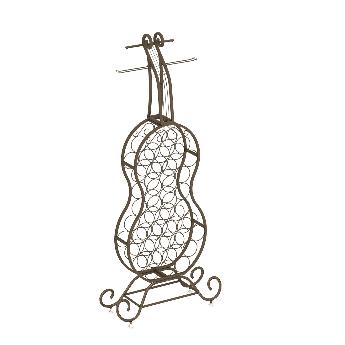 Mission Industrial Cello Shape Wine Bakers Rack