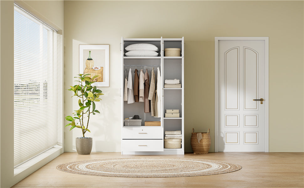 Elmcrest Contemporary Classic Mirror Wardrobe
