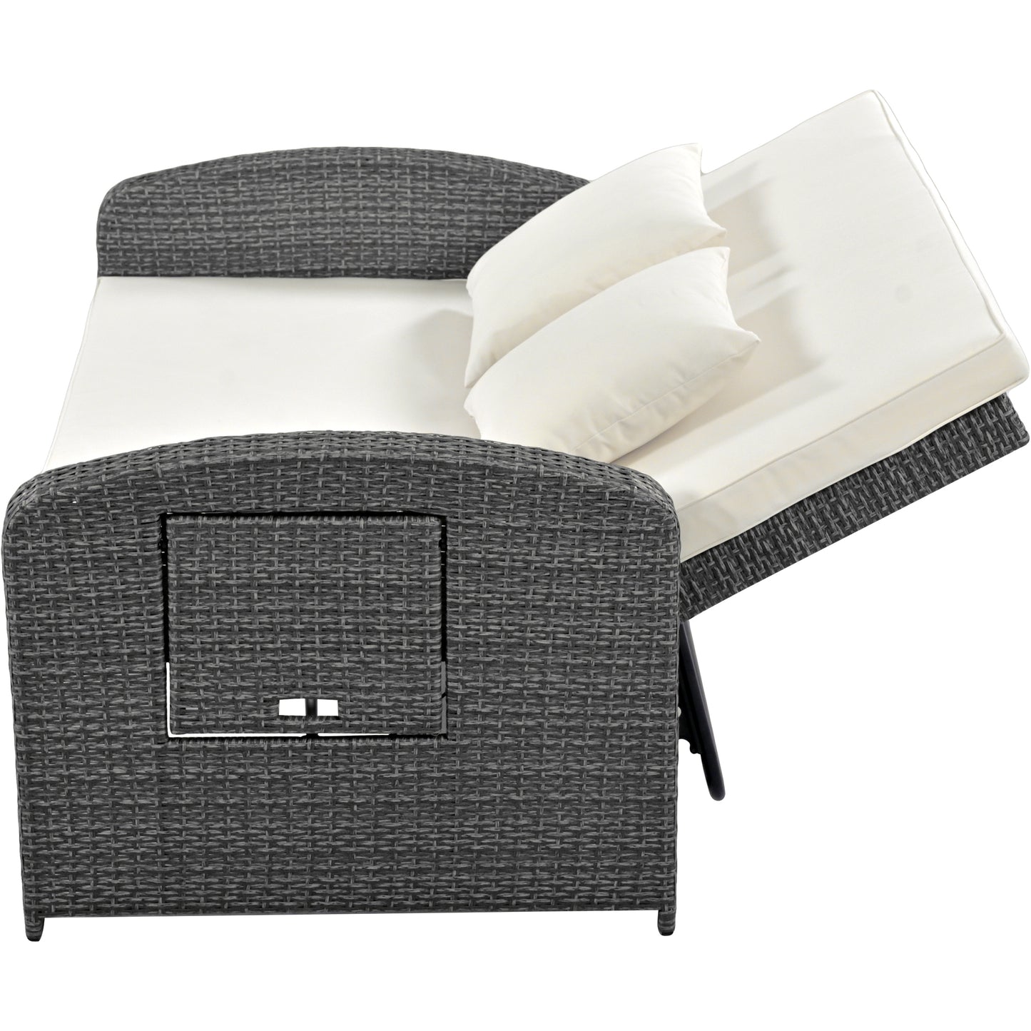 Healdsburg Contemporary Wicker Rattan Reclining Daybed