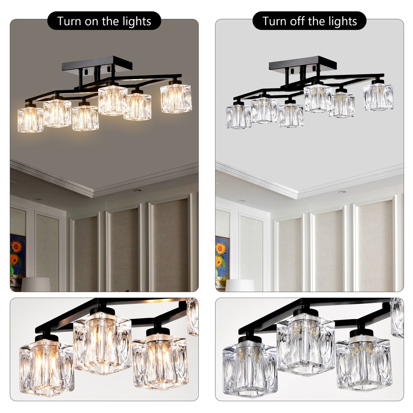 Lazzareschi Modern Light Crystal Ceiling