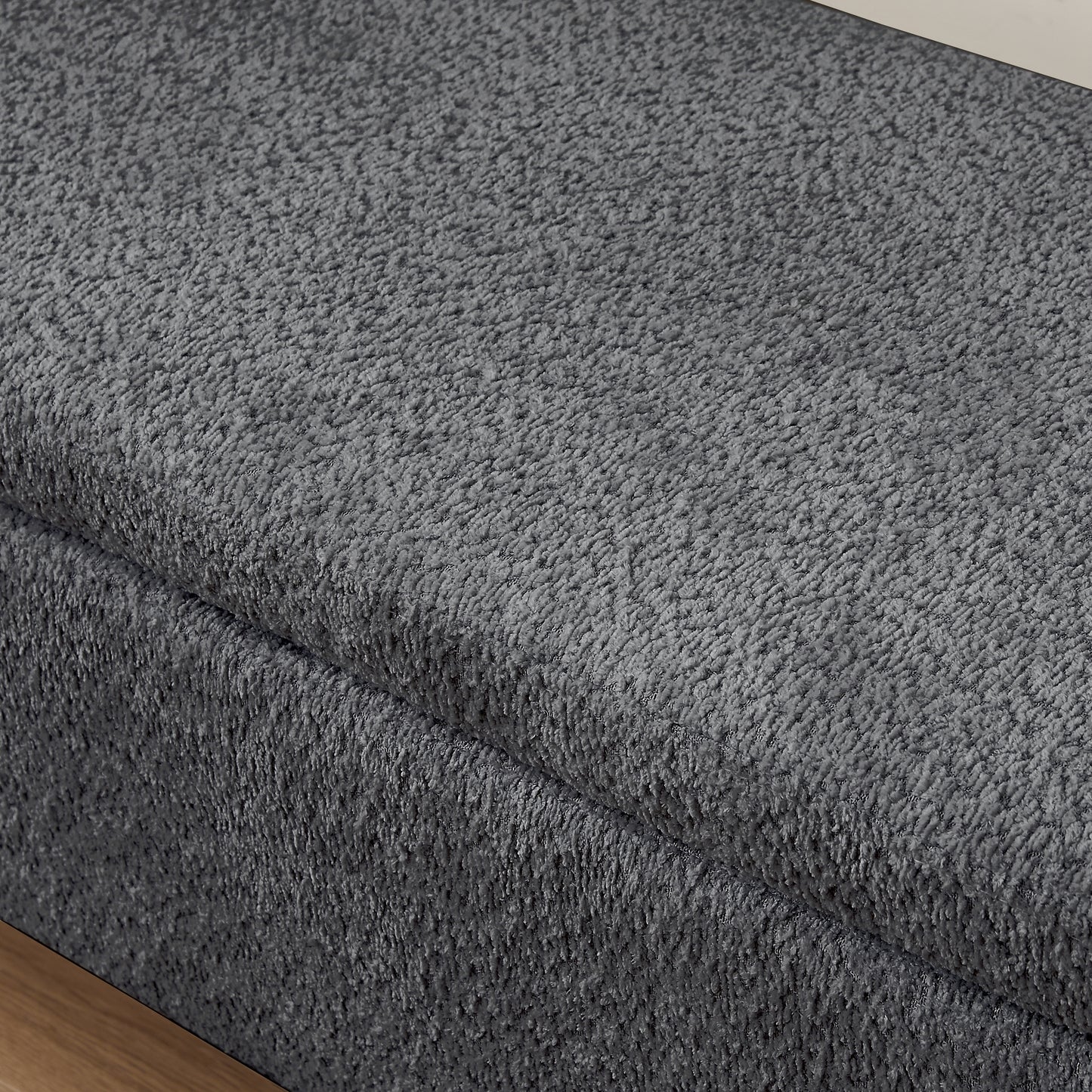 Kingsly Modern Oval Storage Fleece Ottoman