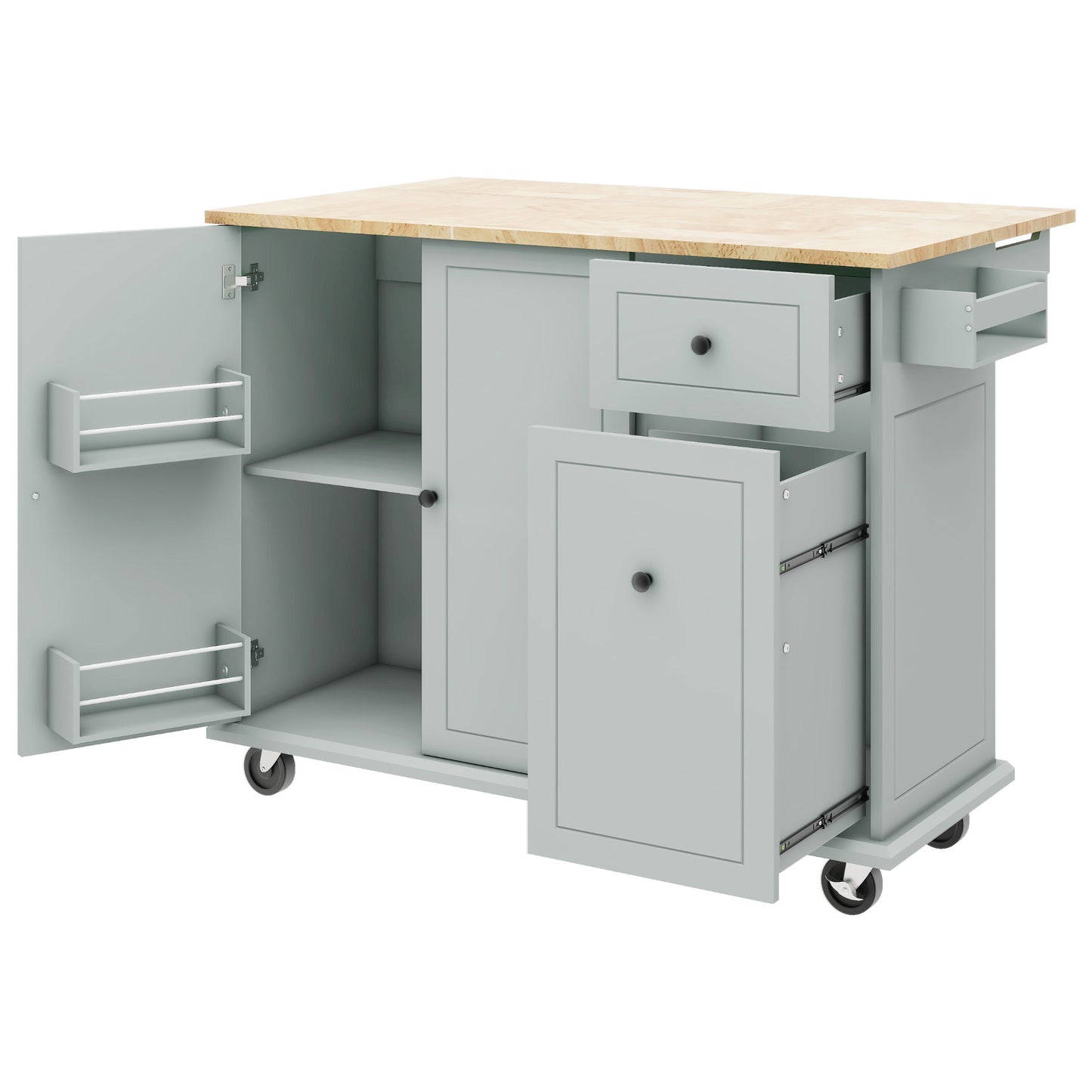 Somerset Modern Rolling Kitchen Cart Organizer