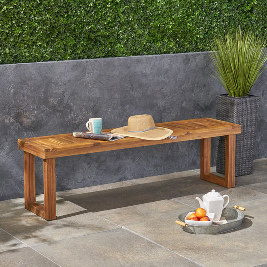 Irvington Craftsman Natural Wood Bench